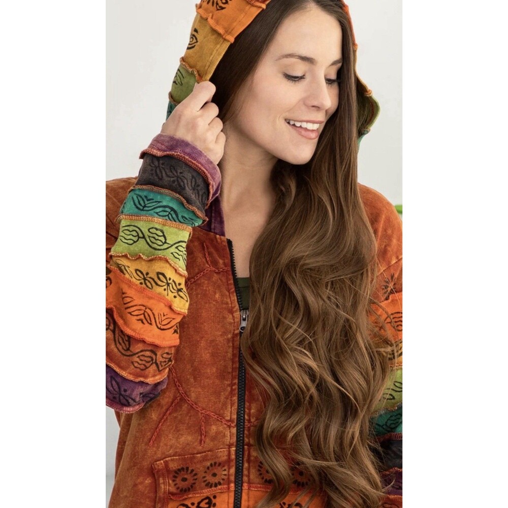 The Greater Good Sunshine Daydream Rainbow Full Zip Hoodie Women’s L - Picture 4 of 15